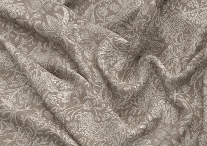 William Morris At Home Strawberry Thief, Woven Limestone - Twist&Fit Roman Blind - Image 4